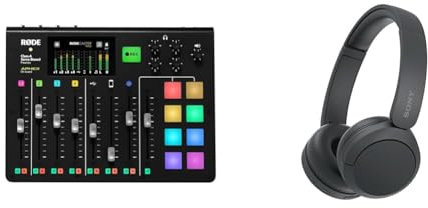 RØDE RØDECaster Pro All-in-One Production Solution for Podcasting, Streaming and Content Creation & Sony WH-CH520 | Cuffie Wireless, Connessione Multipoint, con Microfono