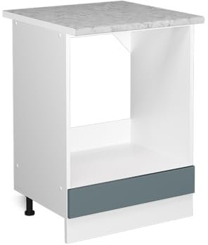 Vicco Oven housing cabinet Raul, Blue-Grey/White, 60 cm, WT Marble