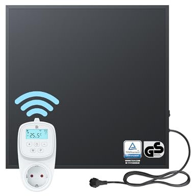 BR Bringer Infrarotheizung 300 Watt - mit Smart Thermostat und App - Infrarot Elektroheizung Energiesparend - 5 Jahre Garantie, TÜV GS - Deutsche Qualitätsmarke (schwarz)