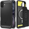 Spigen Rugged Armor MagFit Hülle für iPhone 16, Kompatibel mit MagSafe Zubehör -Schwarz