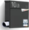 Radius Designer Briefkasten Eisenglimmer personalisiert – Letterman 6 mit Lasergravur – Edelstahl V2A Wandbriefkasten mit Zeitungsfach - 10 Jahre Funktions- & Korrosionsgarantie - inkl. Montageset