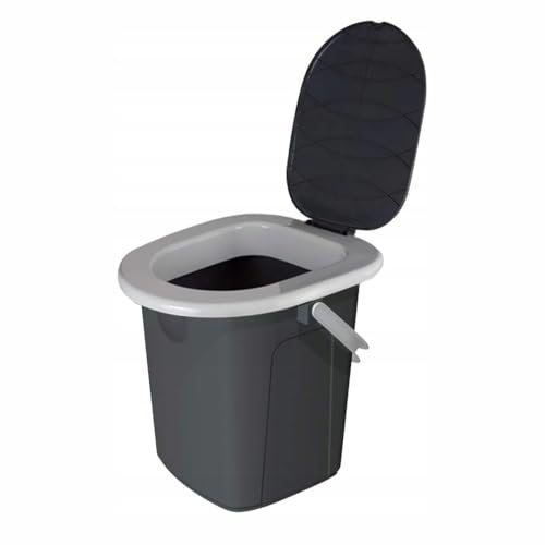Portable Toilet Bucket WC Seat Lid Handle Camping Travel Easy Clean Plastic Festival Reusable Outdoor Toilet (22L)