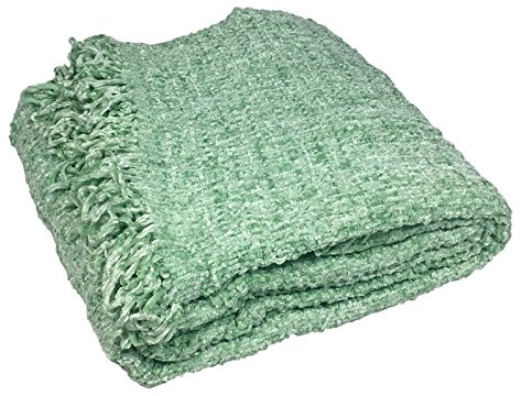 Just Contempo Chenille Throw, Green, 150x200 cm