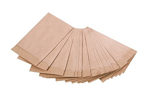 Logbuch-Verlag 100 kleine Kraftpapier Tüten mini Papiertüte 5,3 x 7,8 cm Verpackung Kleinteile Blumensamen Konfetti Schmuck give-away Mitgebseltüte