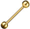 Piercingfaktor Barbell Stab Piercing Hantel Stecker Zunge Ohr Ohrpiercing Zungenpiercing Intim Brust Oral Tragus Helix Kugel 1,6mm x 12mm x 6mm Gold