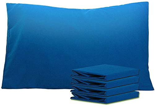 NTBAY 4 Pack Brushed Microfiber Standard Pillowcases, 50x75 cm, Cobalt Blue | Microfiber Plain Pillow Cases with Envelope Closure, Soft and Cosy, Wrinkle, Fade, Stain Resistant, Machine Washable