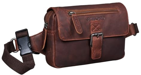 STILORD Ian Gürteltasche Leder Herren Damen Vintage Hüfttasche Leder Große Bauchtasche für Sport Reisen Festival 8,4 Zoll Tablets Echtleder Farbe:Valencia - braun