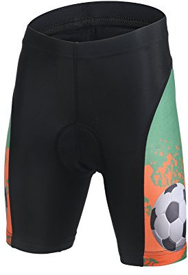 LSHEL Kinder Cartoon Radtrikot Kurzarm Jungen Mädchen Radhose mit Sitzpolster, Radhose-Fußball, 122/128(Herstellergröße: L)