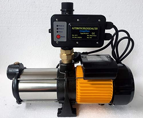 Hauswasserautomat megafixx HMC5SC-PC16 Kreiselpumpe 1800 Watt 6 BAR und Pumpensteuerung mit Trockenlaufschutz