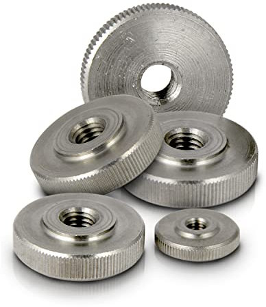 PROTECH 5 Stück Rändelmuttern M4 Edelstahl A1 VA rostfreier niedrige Form Mutter DIN 467 Rändel Muttern Gewinde