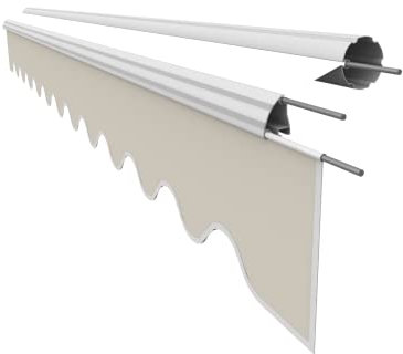 VANA Markisenstoff Volant für 3 m Markise Ersatzstoff Markisentuch Bespannung Sonnenschutz, nur Volant, fertig genäht, Maß 2,82 x 0,21 m, Design SPD052