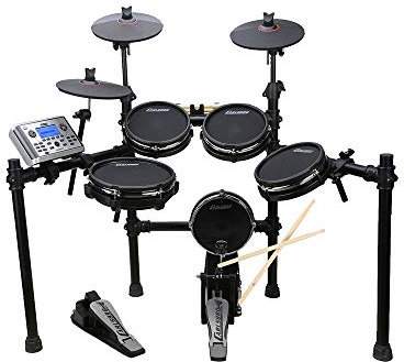 Carlsbro CSD400 Mesh Drum Kit – 8 Piece Mesh Head Electronic Drum Kit with Digital Sounds, Responsive Mesh Pads, 250+ Drum Sounds, Double Pedal, 6-Months Online Lessons Included