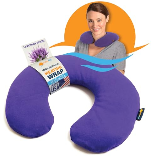SunnyBay Microwave Heating Pad, Microwavable Heated Neck Pillow for Moist Hot Therapy, Aromatherapy Heated Neck and Shoulder Wrap with Flaxseed and Lavender Filling, 2.5 lbs, Purple