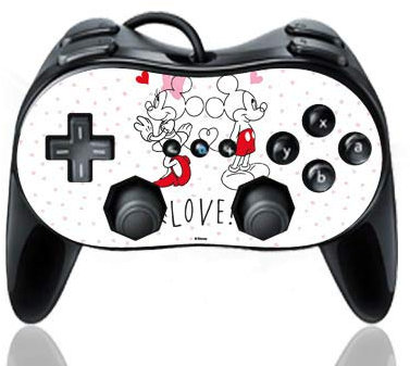 Skin kompatibel mit Nintendo Wii Classic Controller Pro Folie Sticker Disney Mickey & Minnie Mouse Valentinstag