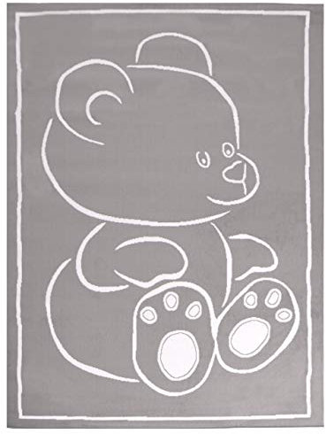 Carpeto Rugs Teppich Kinderzimmer Kinderteppich Babyzimmer für Junge und Mädchen Pastell Spielteppiche Grau 200 x 300 cm