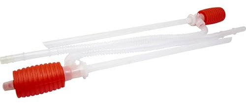 2Pc Manual Syphon Pump - Portable, Emergency Liquid Transfer, Squeeze | Used To Extract Petrol, Diesel, Gasoline & Water Etc | Suitable For Cars, Vans & Lorries