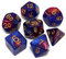 CREEBUY Würfelset, Blau-Rot-Mix, Glitzerwürfel, für Dungeon and Dragons, Warhammer, D&D, Rollenspiele, Brettspiele, polyedrische Würfel