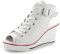 Mujer Cuñas Zapatos 35-43 EU De Lona High-Top Zapatos Casuales Encaje Talla Grande Zapatillas de Cuña para Mujer Verano Tacón Cuña Zapatillas de Deporte Zapatillas Altas Primavera,05blanco,36