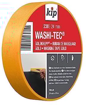 Kip Gold Precision Edge Painters Masking Tape 24mm x 50m (1) for Painting and Decorating, Razor Sharp Lines, Washi