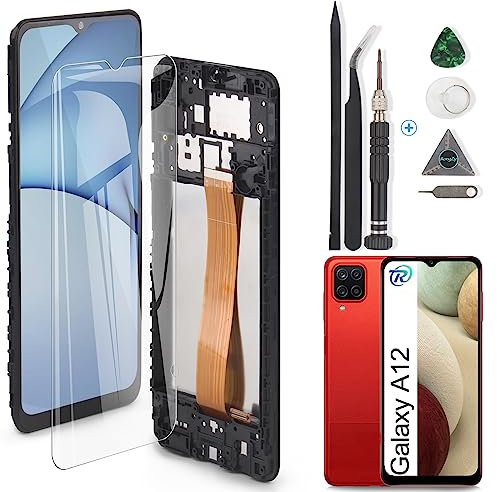 RongZy Kompatibel mit Samsung Galaxy A12/A125F Ersatz Bildschirm LCD Display und Touchscreen-Digitizer mit Werkzeugen (Schwarz mit Rahmen)