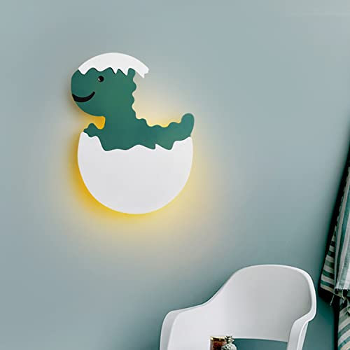 OOWOKS LED 7W Wandleuchte Kinderzimmer Dimmbar Grün Dinosaurier Wandlampe Junge Mädchen Schlafzimmer Cartoon Lampe Modern Kinder Nachttischlampe Raumlampe 3000K-6000K