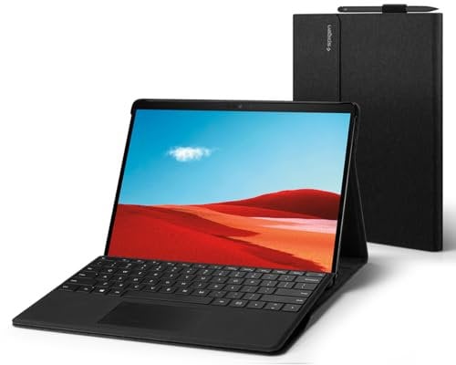 Spigen Stand Folio Hülle Kompatibel mit Microsoft Surface Pro 11/10 / 9/8 (2024/2022/2021) - Schwarz