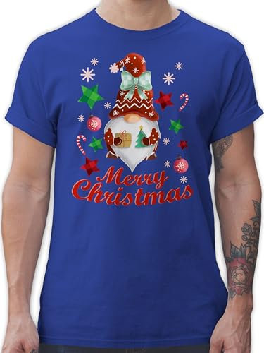 T-Shirt Herren - Weihnachten Geschenke Christmas Bekleidung - Weihnachtlicher Wichtel - XXL - Royalblau - Weihnachts Geschenk für männer weihnachtshirts swiateczny Shirt Baumwolle