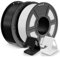 JAYO PLA Filament 1.75mm, PLA 3D Drucker Filament, Maßgenauigkeit +/- 0.02mm, 1.1KG Spool, 2 Pack, PLA 2.2KG, Schwarz+Weiß