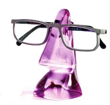 Eleganter, schimmernder Brillenhalter NASE aus Glas (Lila)