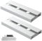 yozhch 2 Pack Plastic Wine Glass Rack, Self-Adhesive Glass Holders Hanging Under Shelf, No Drilling Stemware Rack Under Cabinet, Glass Hanger Shelf for Bar, White