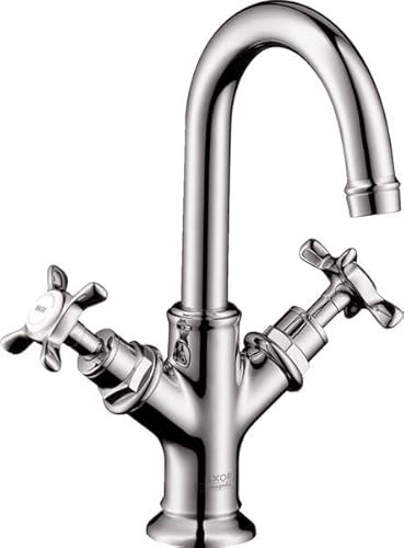 hansgrohe AXOR Montreux 2-Griff-Waschtischarmatur 160, Zugstangen-Ablaufgarnitur, für Handwaschbecken, 16505300, Farbe: Polished Red Gold