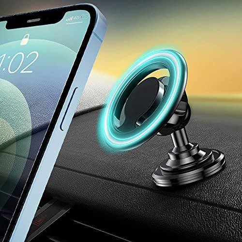 Kinizuxi mag-Safe Soporte Móvil Coche para iPhone,Tablero magnético móvil salpicadero,Iman Coche Móvil con 360° Rotación Compatible con iPhone 14 13 12 Todos los Smartphones