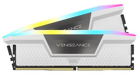 CORSAIR Vengeance RGB DDR5 RAM 32GB (2x16GB) 6400MHz CL32 Intel XMP Memoria de Ordenador Compatible con iCUE - Blanca (CMH32GX5M2B6400C32W)
