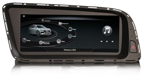 Erisin 8,8 Zoll 8-Kern 4GB RAM 64GB ROM Android 14 Autoradio mit GPS Navigation für Audi Q5 2009-2016 Unterstützt OEM MMI Bluetooth 5.1 CarPlay Android Auto WiFi DAB+ IPS Bildschirm USB DSP DVR