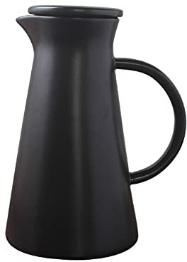 Brocca Acqua Bottiglia di ceramica fredda con manico largo brocca for famiglie Teiera resistente alle alte temperature for la casa, ristorante, caffetteria (50,7 oz) Caraffa Acqua ( Color : Nero )