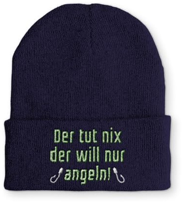 Beanie Mütze Der tut nix der will nur angeln! Statement Wintermütze