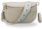 BRISE Bauchtasche Damen Echtleder AFIA Gold Handgemachte Umhängetasche Crossbody Bag mit Ledergurt + Optionalen Breiten Gemusterten Riemen 3 Fächer Hüfttasche Made in Italy (Beige-Gold 2)