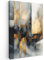 MuchoWow© Wandbilder 60x90 cm Wohnzimmer Wanddeko Schlafzimmer Zimmerdeko Wandgemälde Zimmer Deko auf Wand Dekoration Wall Art Kunst - Gold - Silber - Abstrakt