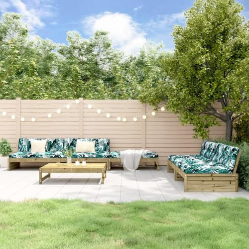 KTHLBRH Outdoor Lounge Garten möbel draußen Balkon Tisch und stühle 6-TLG. Garten-Lounge-Set mit Kissen Imprägniertes Kiefernholz