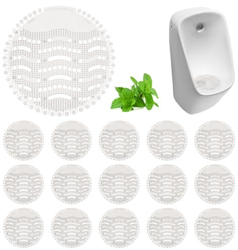 Urinalsieb, 16 Stück Urinalsieb Mit Duft, Frischewirkung Pissoirsieb, Desodorierungsmittel Für Urinalsiebe, Urinal Einleger Matte Pissoirsieb Spritzschutz Für Alle Gewerblichen Orte Wohnungen (Weiß)
