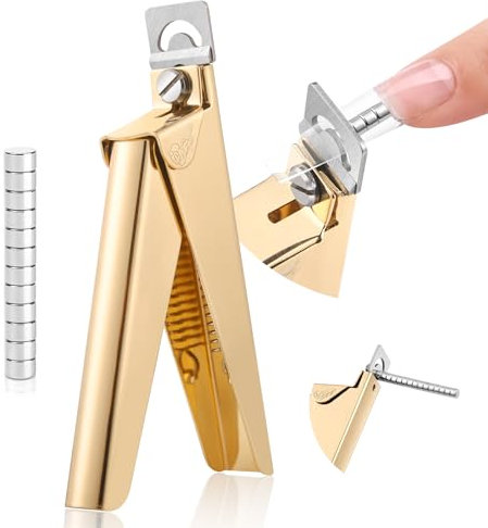 Saviland Nagelknipser Maniküre Tip Cutter Knipser mit 15PCS Magnete, Profi Gelnägel Nagelknipser Trimmer Maniküre Nagelknipser für Kunstnägel Acrylnägel Fingernägel Falsche Nägel Clipper (Roségold)