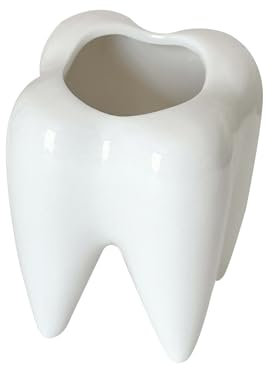 Keramik-Stifthalter, Sukkulenten-Blumentopf, Bürodekoration, Zahn-Bleistift-Halter, Schreibtisch-Organizer, Schreibwaren-Aufbewahrung, Stiftbehälter, Zahnform, niedliches Zubehör für Zahnmedizin,