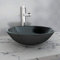 Wenjingqi-142231 Waschbecken aus gehärtetem Glas, schwarz, 42 cm