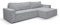 VENASI MÖBEL Hugo XL Ecksofa mit Schlaffunktion und Bettkasten Cord-Stoff Schlafsofa Eckcouch Sofa (Grau)