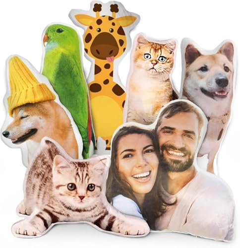 Individuelles Kissen Mit Foto - Personalisiertes Haustier-Kissen für Hunde und Katzen, Gesichts- und Körperformkissen Mit Füllung (40cm)