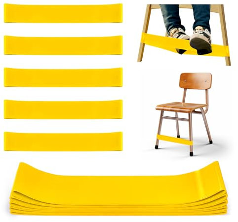 WNSIRVY 5 Stück Stuhlzappelbänder für Kinder mit ADHS - Sensorische ADHS Hilfsmittel zur Förderung der Konzentration & Reduzierung von Unruhe bei ADHS, Autismus - Für Schule & Zuhause (Gelb)
