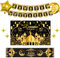 Ramadan Deko Umrah Mubarak Banner Tischdecke Hintergrundtuch Dekoration Eid Goldene Schwarz Sterne und Monde Eid Muslimische Islamische Festival Zubehör Party