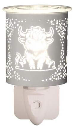 Aroma White & Gold Highland Cow Plug In Wax Melt Warmer