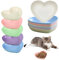 OUOQI Cuencos de Comida para Gatos, 10 Piezas Plato para Gatos Poco Profundo, Comedero Gato, Cuencos Planos para Gatos, Cuencos para Gatos, Cuenco Gato para Gatos Perros Pequeño (Forma del Corazón)