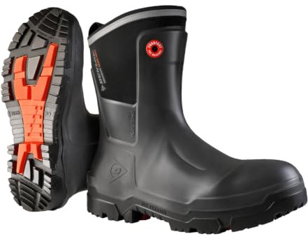 DUNLOP Gummistiefel Snugboot Heavy Duty Calf Herren Damen wasserdicht leicht und langlebig mit Komposit-Sicherheitskappe